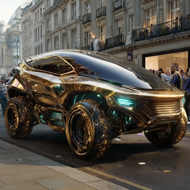 Futuristic Luxury SUV Concept in London SciFi Rendering
