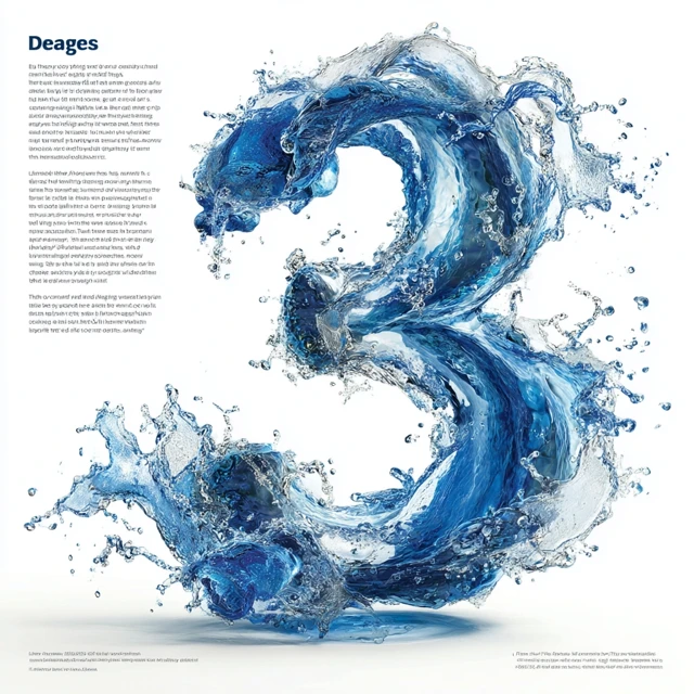 Water Art Liquid Number 3 Fluid and Dynamic Design