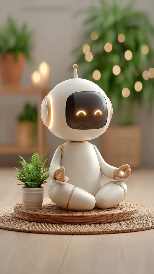 Cute Yoga Robot: 3D Cartoon Mimicking Mindfulness at Home