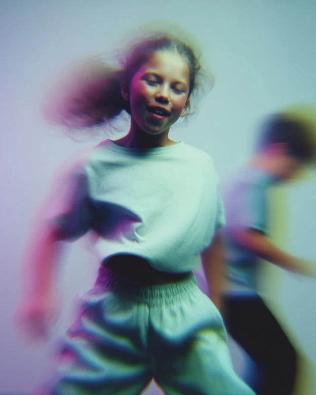 Breakdancing Kids Energetic Motion Blur Portrait