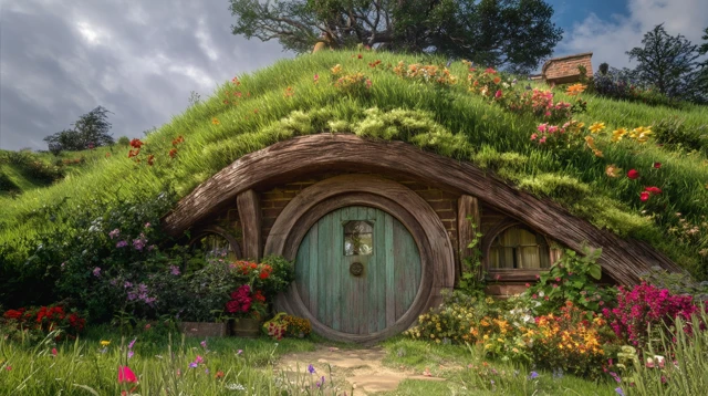 Hobbit House in a Lush Hillside Paradise