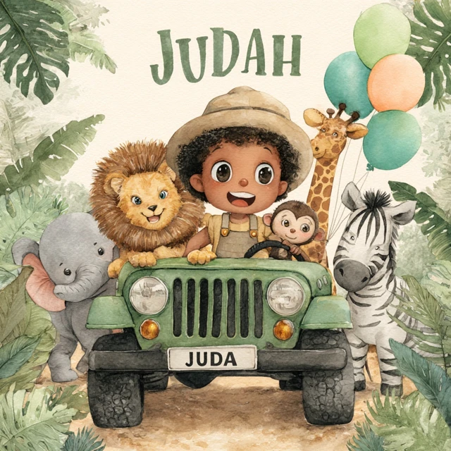 Safari Adventure Watercolor Illustration for Children