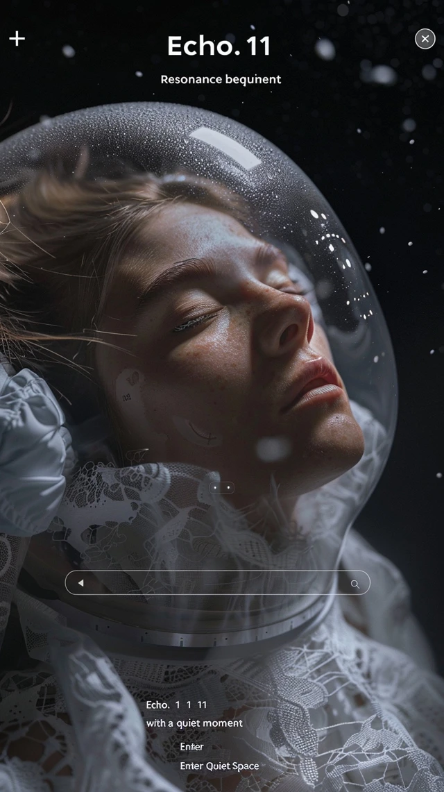 Poetic Astronaut in Space Ethereal UI Design