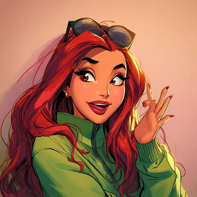 Fabulous Woman in Squid Game Tracksuit Illustration
