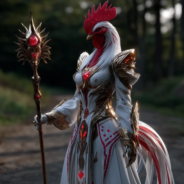 Rooster Goddess Divine Fantasy Art