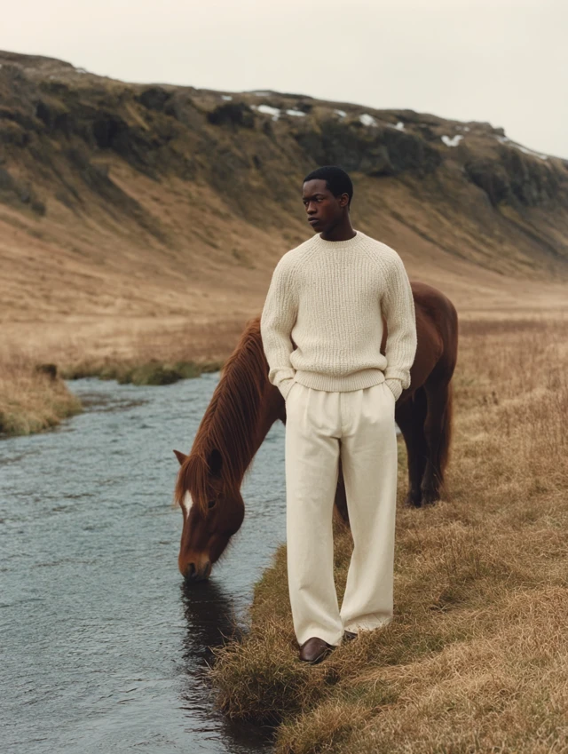 Fashion Editorial African Model Iceland Minimalist