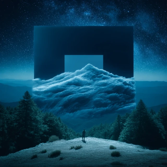 Man and Portal at Night