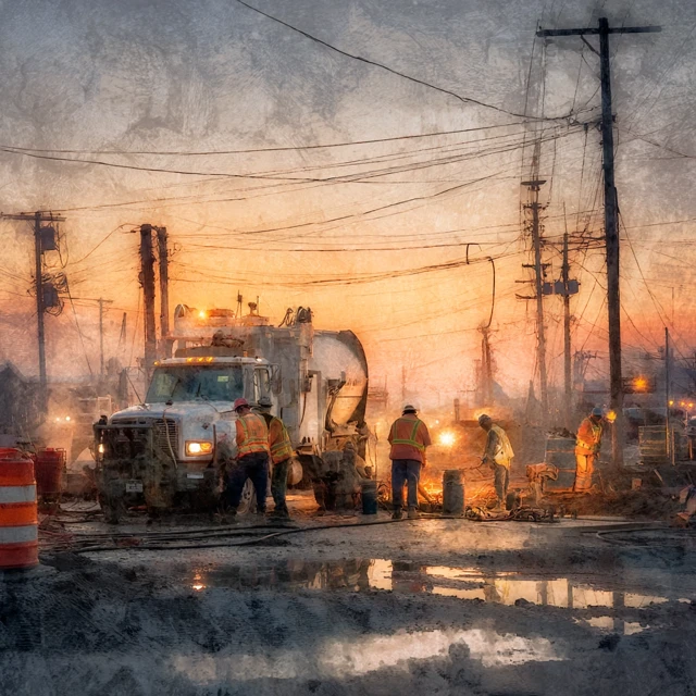 Construction Site at Dawn Artistic Impression