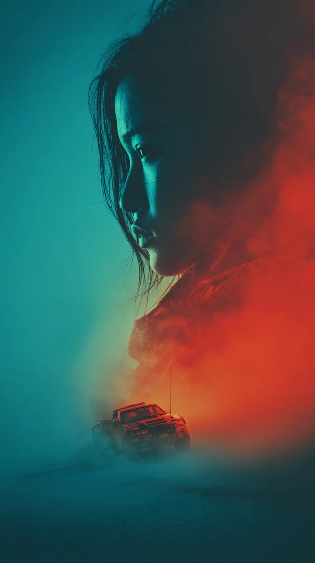 Desert Chase Dramatic Poster Art