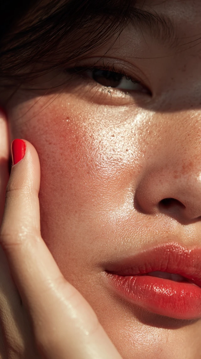 Asian Woman Face Closeup Skincare
