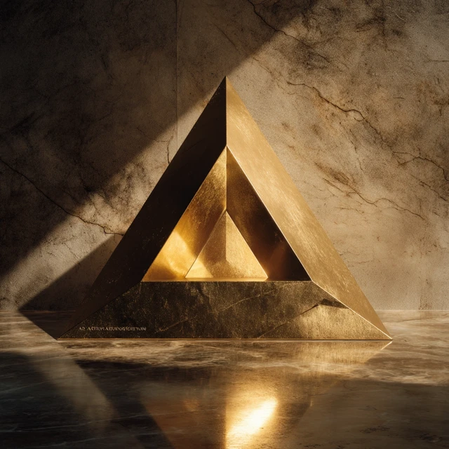 Golden Pyramid Abstract Architecture Design