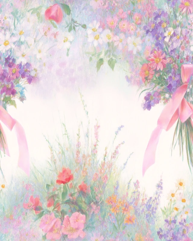 Wildflower Bouquet Watercolor Clipart Pastel Colors