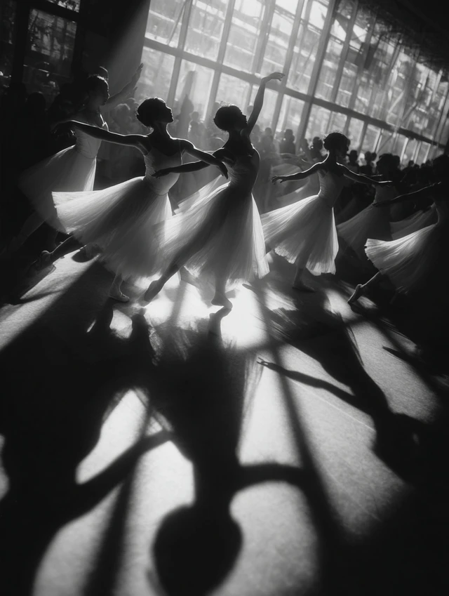 Ballet Dancers Light and Shadow Photography