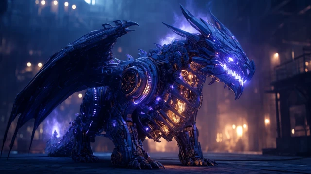 Mechanical Dragon Fantasy Art