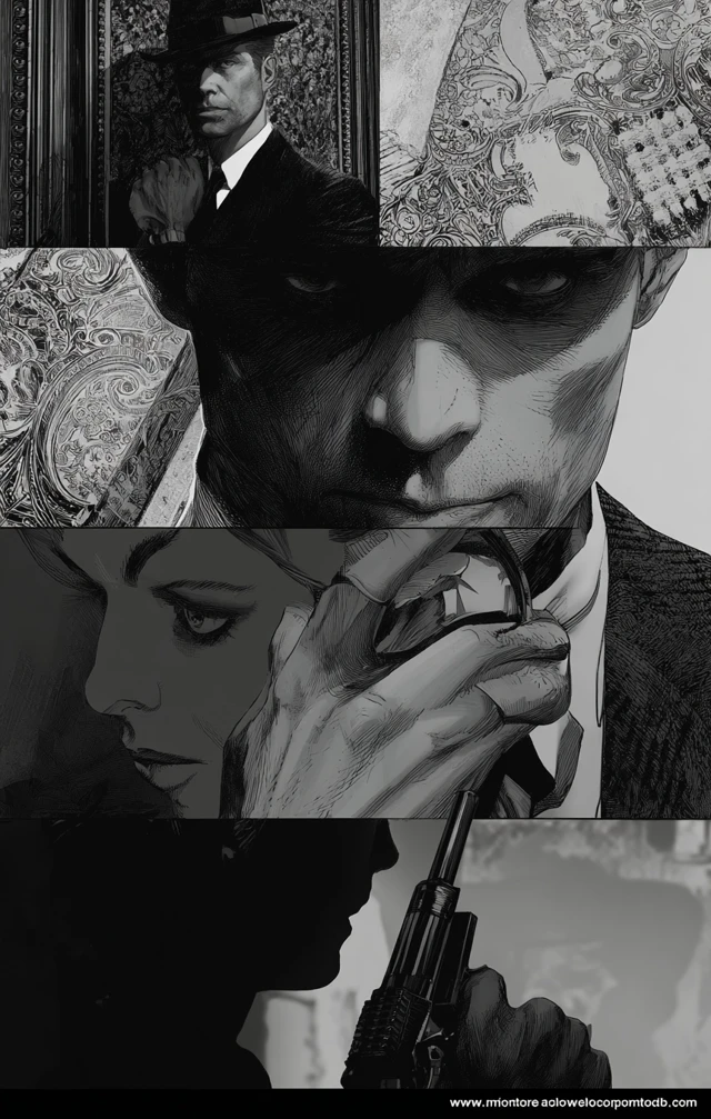 Murder Mystery Comic Panel Illustration