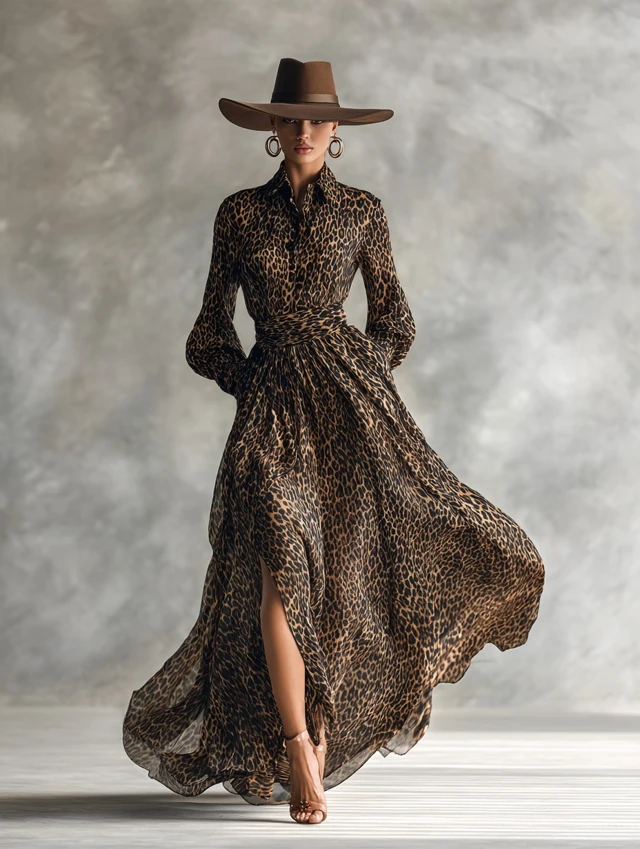 Leopard Print Dress Fashion Magazine Cover Photo