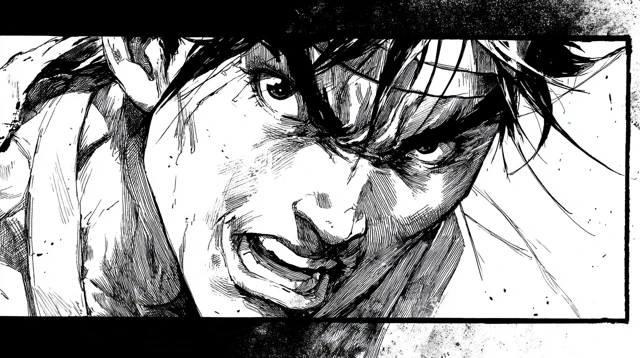 Manga Style Intense Male Character Illustration