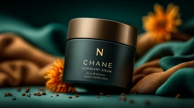 Luxury Skincare Cream Black Matte Jar Elegant Design