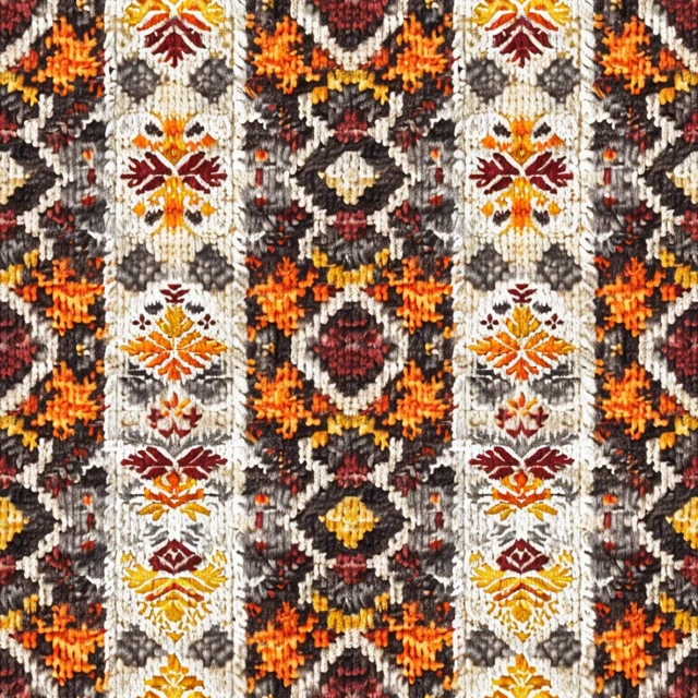 Vintage Textile Pattern Knitted Texture Geometric Ornaments