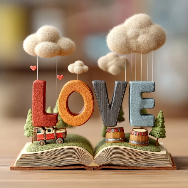 3D Pop Up Love Illustration