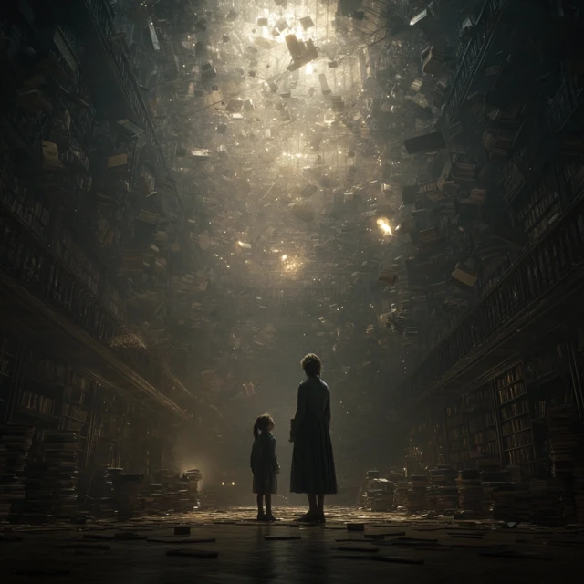 Library Scene Mother and Daughter Christopher Nolan