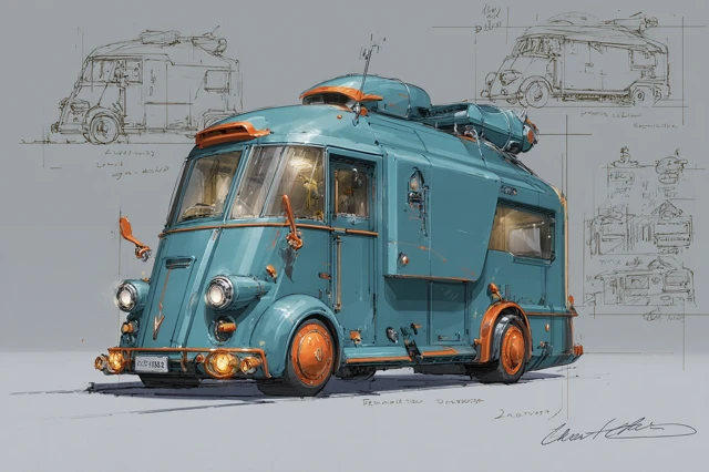 European Leisure Vehicle Design Concept 3D Render