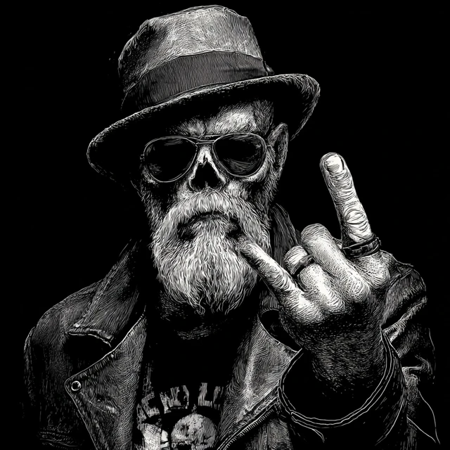 Skull Gangster Giving Middle Finger Art