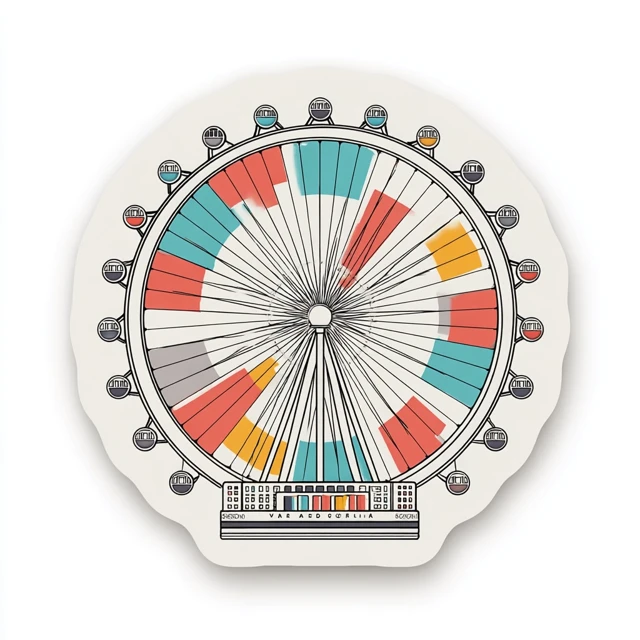 Las Vegas High Roller Wheel Sticker - Line Art Design