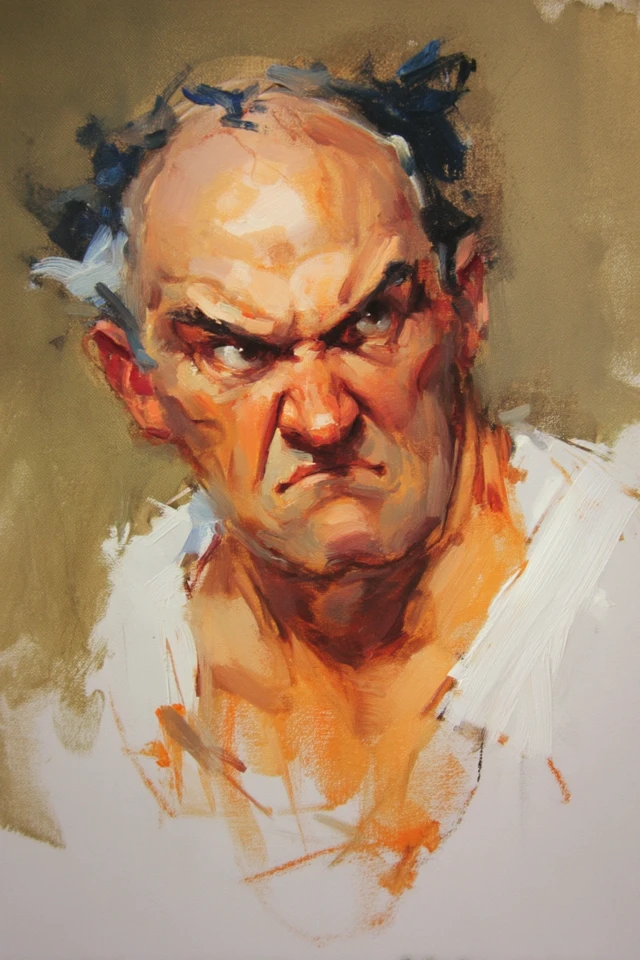 Old Master Oil Portrait: Dynamic Expression