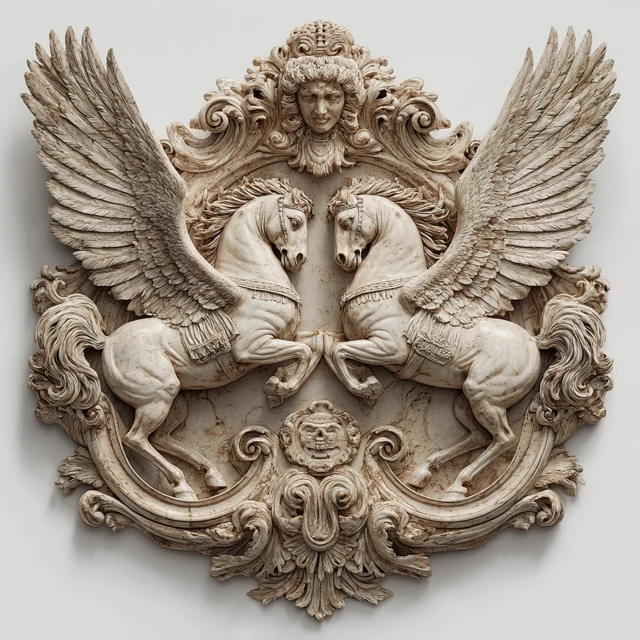 Classical Roman Pegasus Sculpture 3D