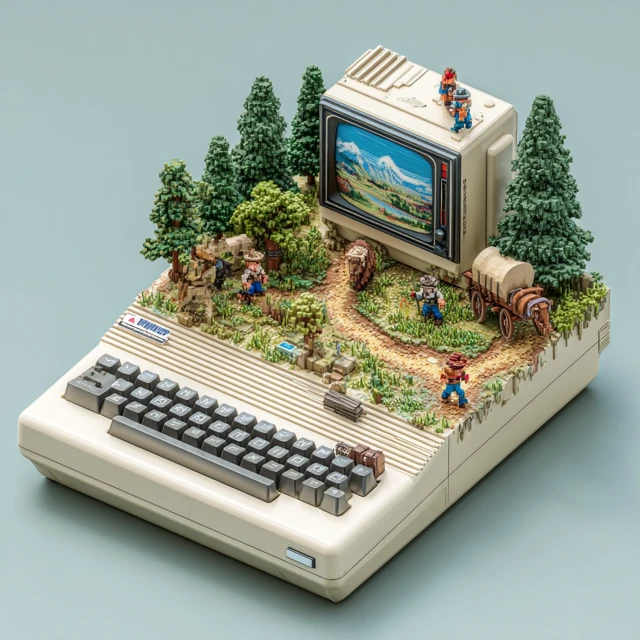 Pocket C64 Playing Oregon Trail Retro Gaming