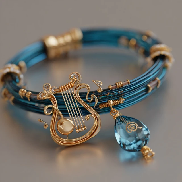 Lyre Pendant Bracelet Art Concept