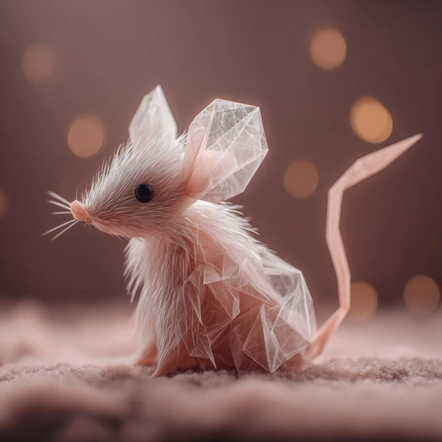 Colorful Origami Rat 3D Cartoon Character