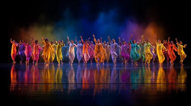 Bollywood Dance Line Mirrored Reflection