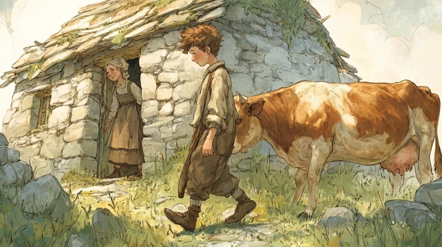 Jack and the Cow Illustration Childrens Book