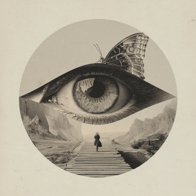 Surreal Eye Butterfly Dreamlike Isolation Art