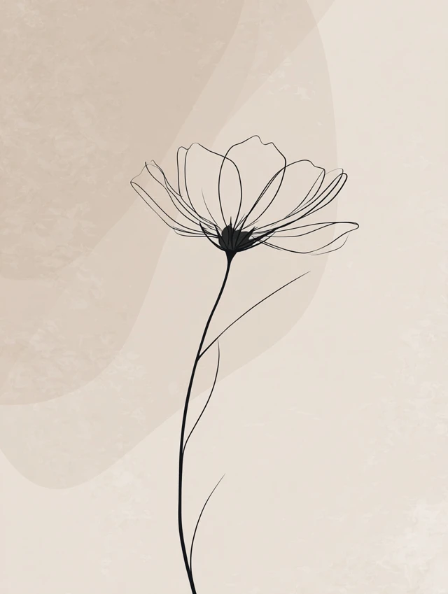 Minimalist Flower Line Art Wall Decor