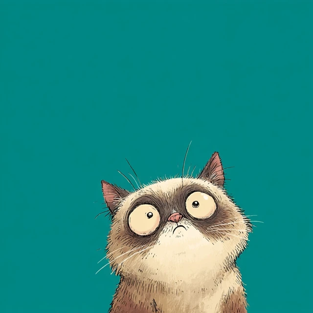 Cute and Funny Cat with a Surprised Expression