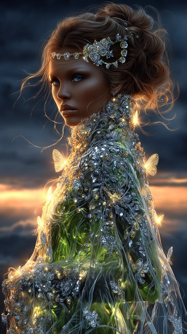 Nordic Goddess Painting Ethereal Portrait Cinematic Lighting