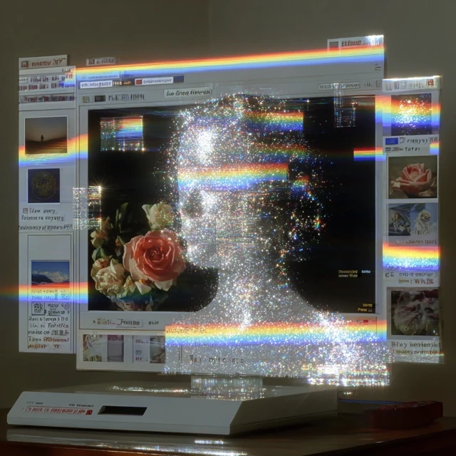 Glitched Webpage Vaporwave Love 2002 Retro Art