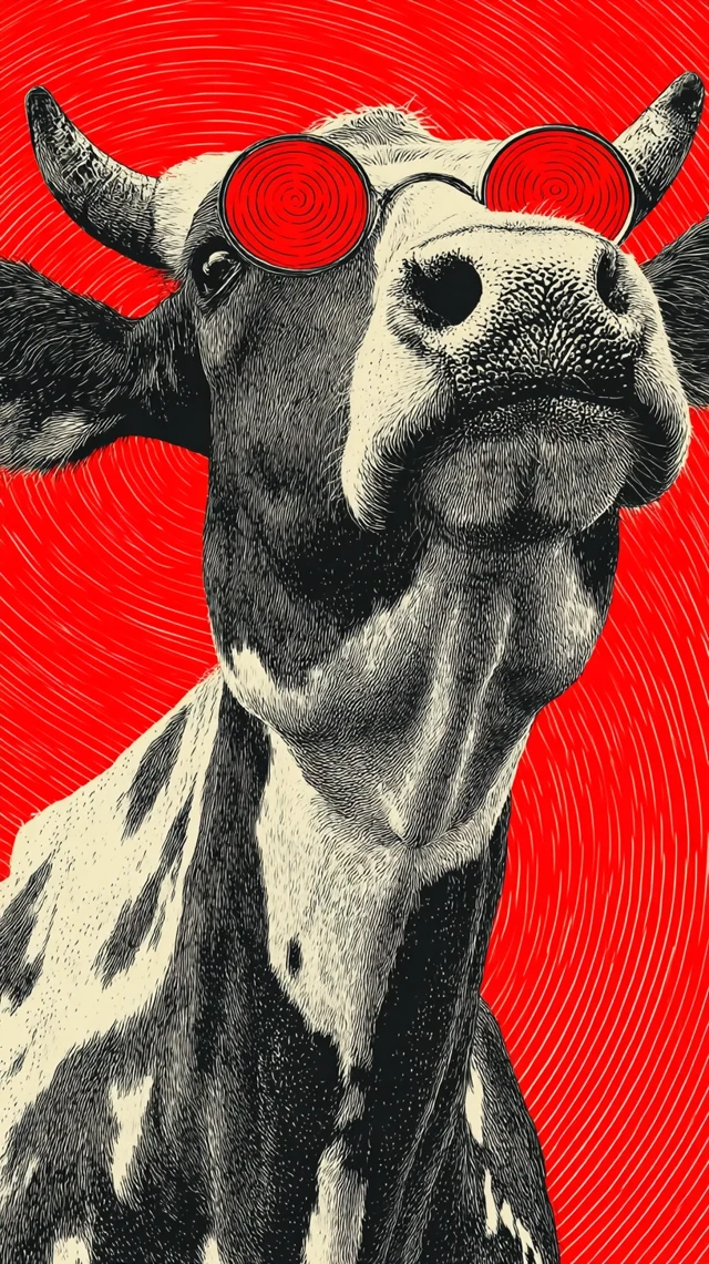 Bauhaus Cow Poster Advertising Spectacles