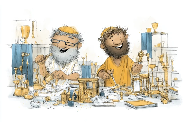 Bezalel and Oholiab Tabernacle Artisans Illustration