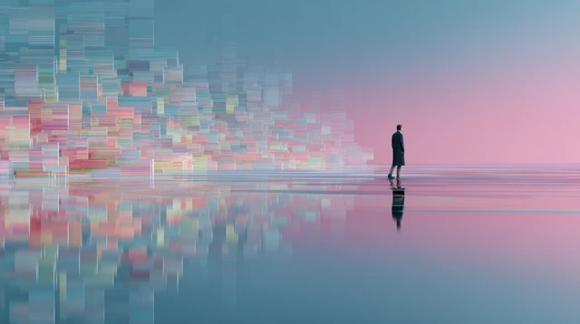AI Reflection Minimal Art with Pastel Tones