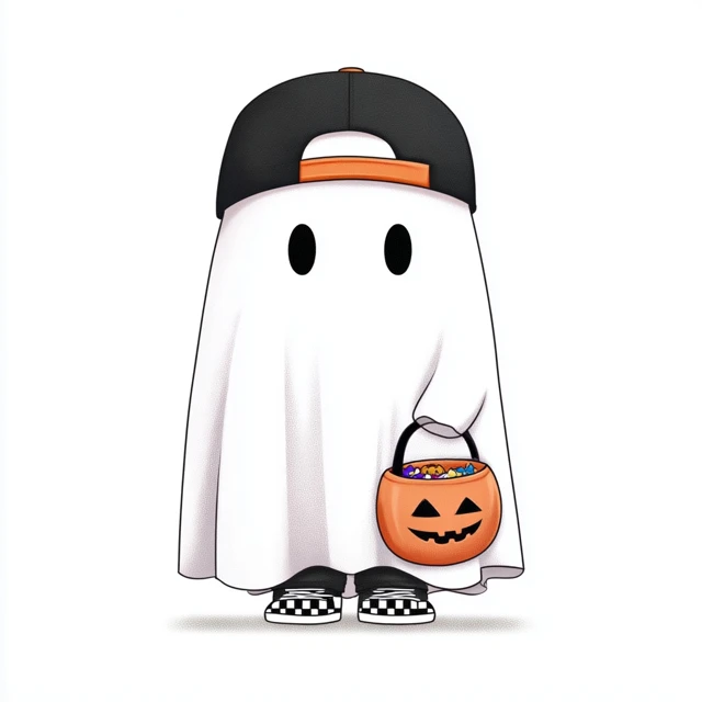Cute Halloween Ghost Character Cartoon Illustration