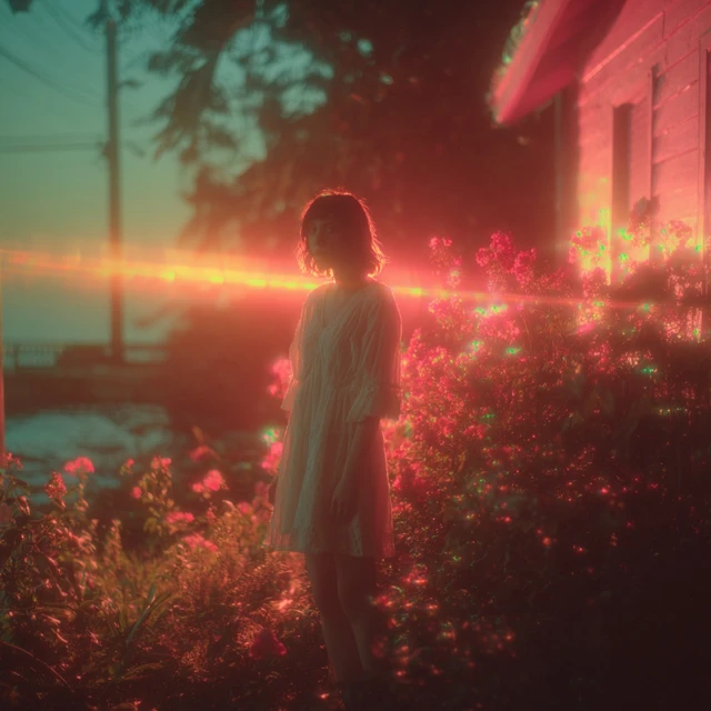 Woman in Dress by Glowing Neon House Photography
