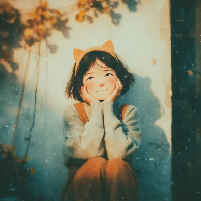Cute Girl with Cat Ears Portrait