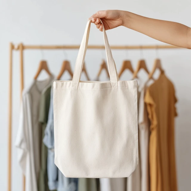 Blank White Tote Bag Mockup Fashion Store
