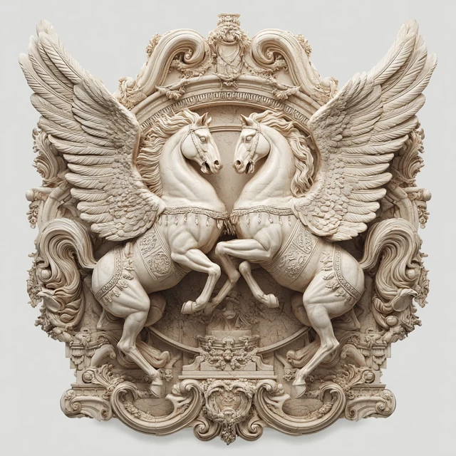 Classical Roman Pegasus Sculpture 3D