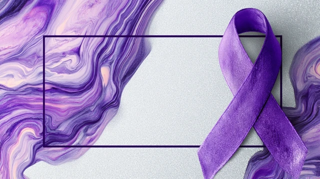 Purple Ribbon Social Media Template Background Design