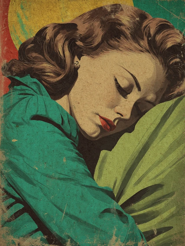 Woman Sleeping Pulp Magazine Art